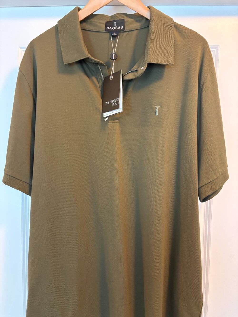 Men's Baobab Polo Shirt Olive Green 3XL
